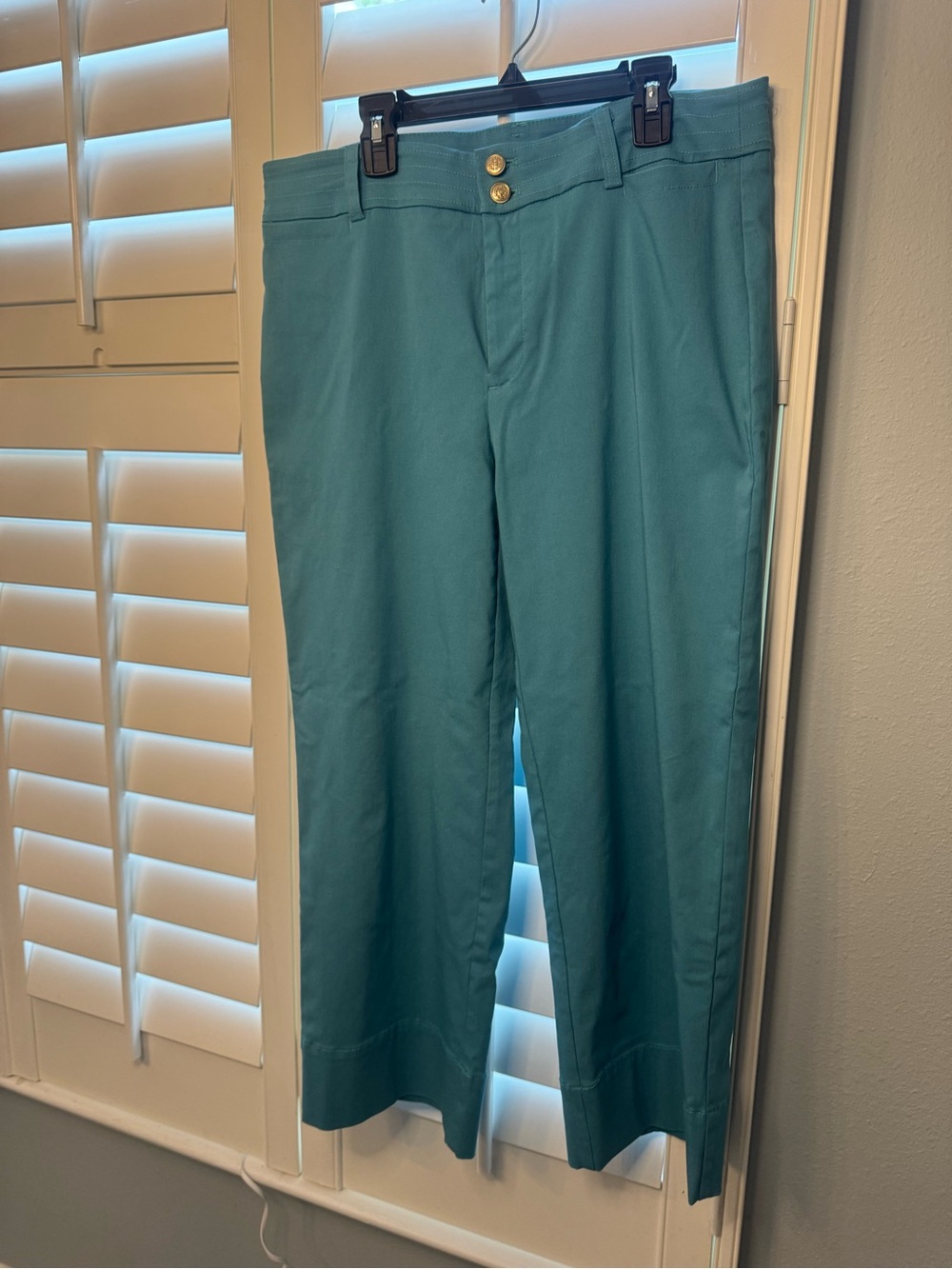 Chico's Teal Wide-Leg Chinos